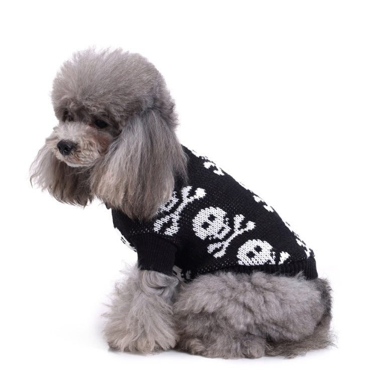 Dog Halloween Skull Sweater