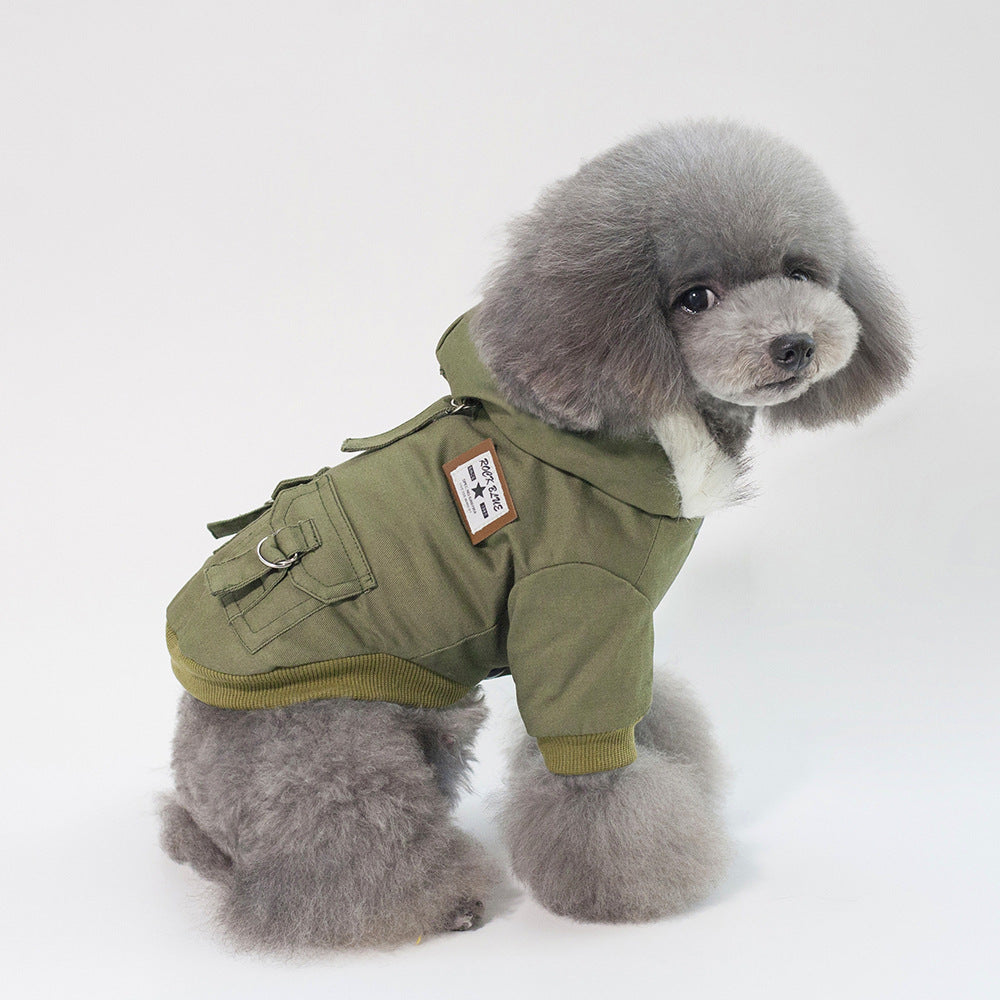 Pet / Dog Fashion Faux Fur Hooded Plush Parker