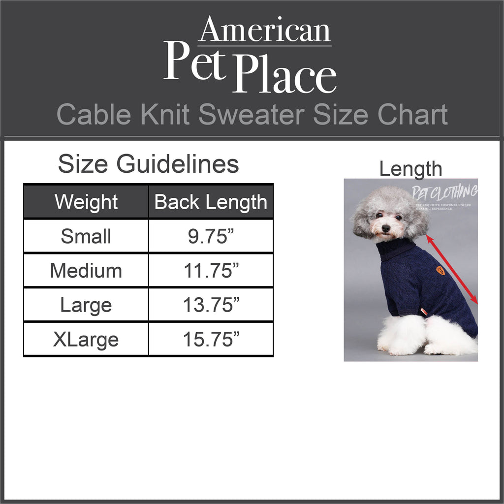 Pet / Dog / Cat Cable Knit Turtleneck Sweater
