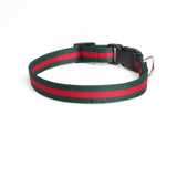 Pet / Dog Italian Designer Inspired Red and Green Stripe Collars