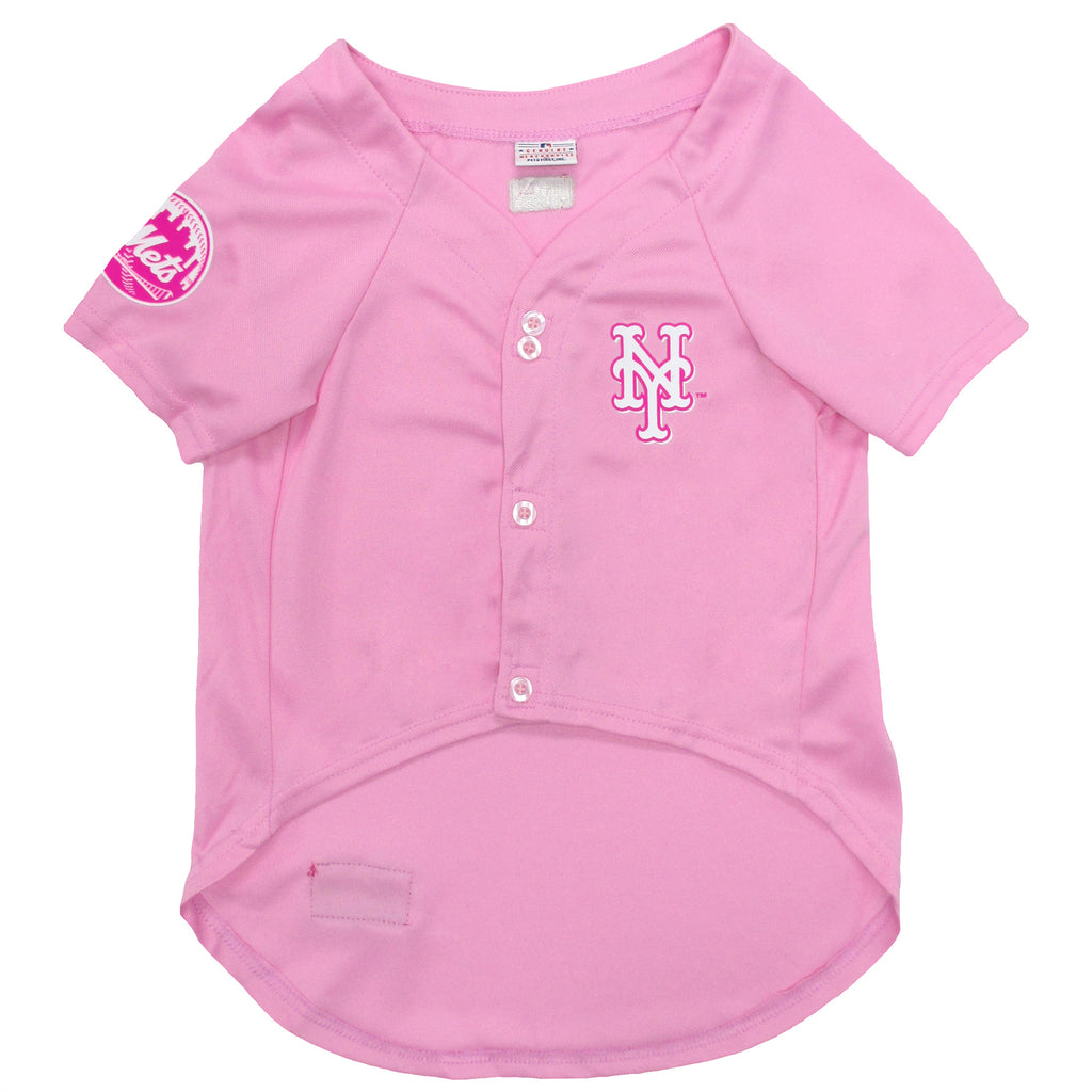 New York Pink Mets Pets First MLB Dog & Cat Baseball Jersey for