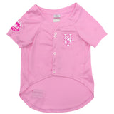 New York Pink Mets Pets First MLB Dog & Cat Baseball Jersey for your girly dog