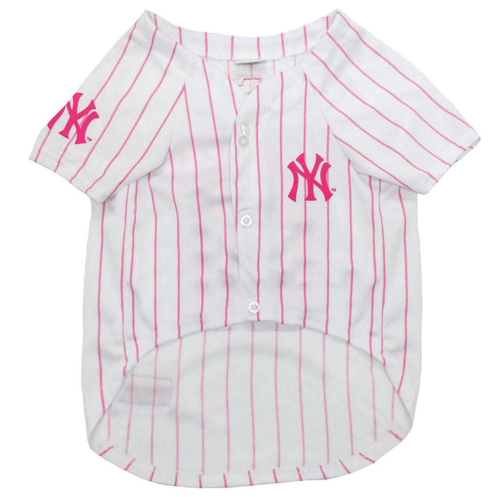 New York Pink Yankees Pets First MLB Dog & Cat Baseball Jersey for