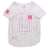 New York Pink Yankees Pets First MLB Dog & Cat Baseball Jersey for your girly dog