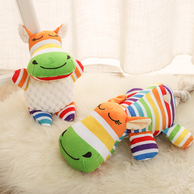 Toby's Rainbow Colorful Stripe Squeakie toy